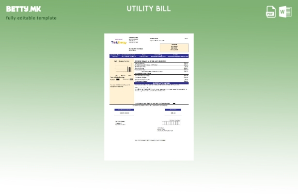 Модерен стил на USA Think Energy шаблон за комунални сметки
